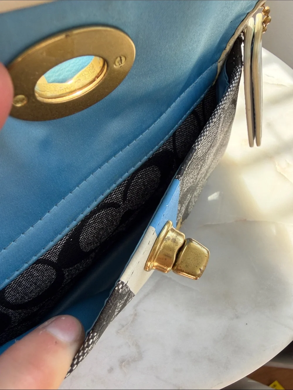 Coach Heritage Stripe Domed Satchel Bag